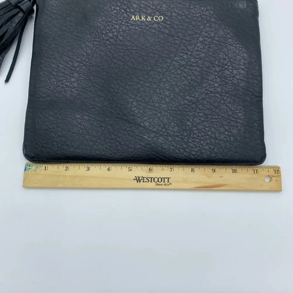 Ark & Co Clutch/makeup Bag Black Quiet Luxury‎ Leather